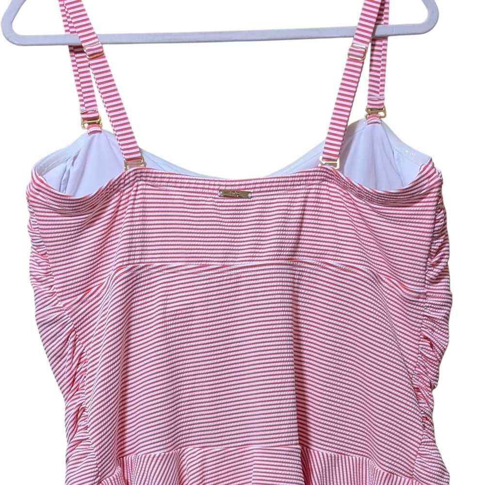 Lauren Ralph Lauren tummy control sear sucker swim dress Striped Skirt plus 20W - Picture 12 of 13
